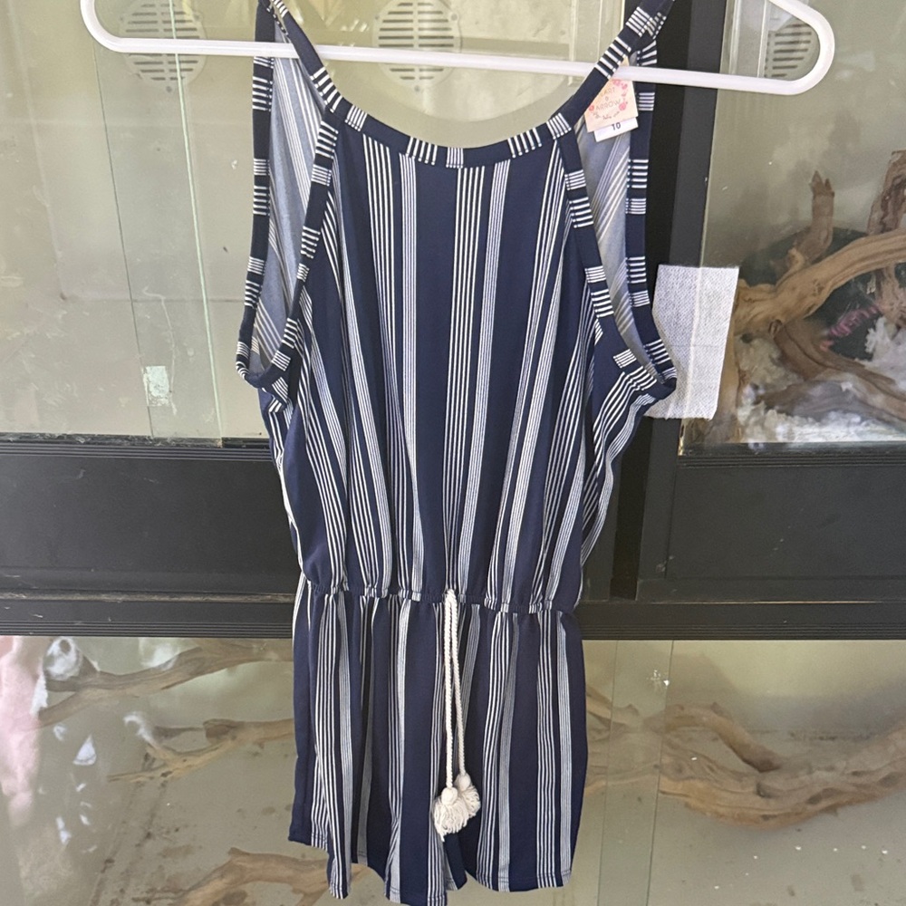 Striped Blue and White Romper